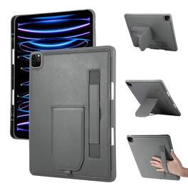UUCOVER - Case for iPad Air 13-inch M4 M3 M2 (2026/2025/2024) Shockproof PU Leather Hand Strap Kickstand Pencil Holder Cover - Gray