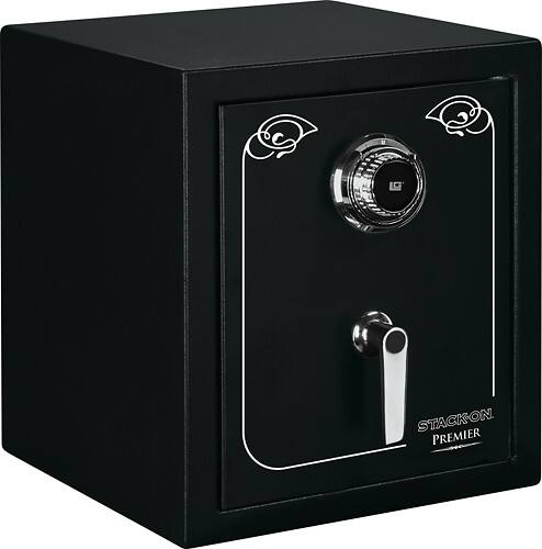 Angle Standard. Stack-On - Premier Executive Water- and Fire-Resistant Safe - Matte Black.