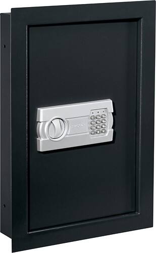 Angle Standard. Stack-On - Wall Safe with Electronic Lock - Black.
