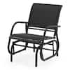 Front. Gymax - Gymax Rocking Chair w/ Study Metal Frame Comfortable Single Glider Patio Chair - Brown.