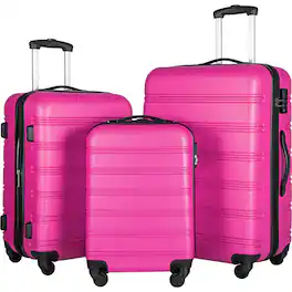 LOVMOR - 3-Piece Luggage Set 20/24/28" TSA - Pink