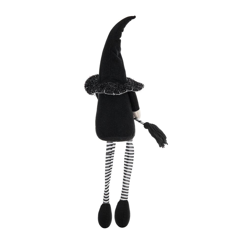 Alt View 5. Boyel Living - Handcrafted Halloween Gnome with Broomstick Decor for Indoor Holiday Display - Black,White.