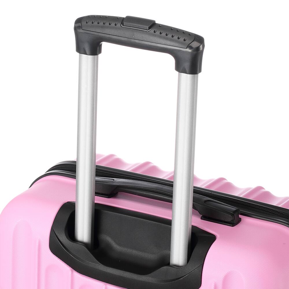 Alt View 3. Winado - 20"/24"/28" Luggage Set 3 Piece, ABS Hard Shell Suitcase Set for Travel, Spinner Wheels and TSA Lock - Pink.