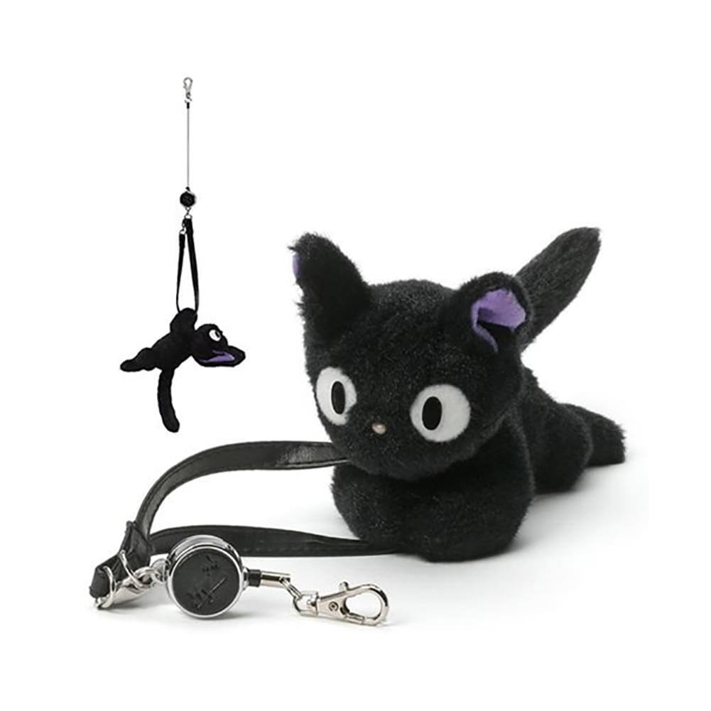Front. Enesco - Kiki's Delivery Service Jiji 3.5" Retractable Plush Key Holder - Black.