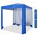 Front. Costway - UPF 50+ Beach Tent 6.6ft x 6.6ft Beach Cabana with Folding Table, 5 Sandbags - Blue.