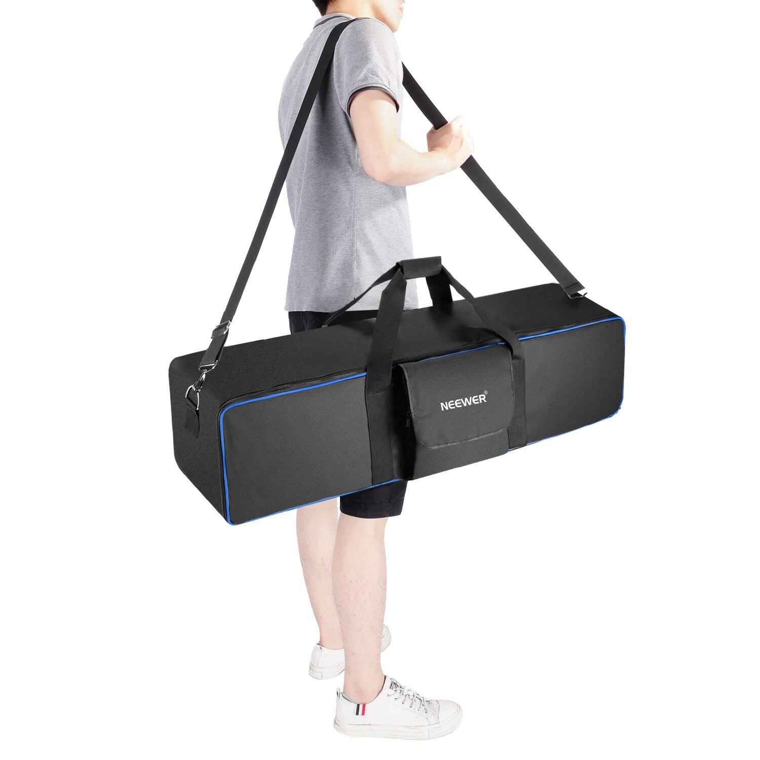 Left. Neewer - Large 90x25x25cm Travel Bag for Photography Lighting Kit, w/ Shoulder Strap.