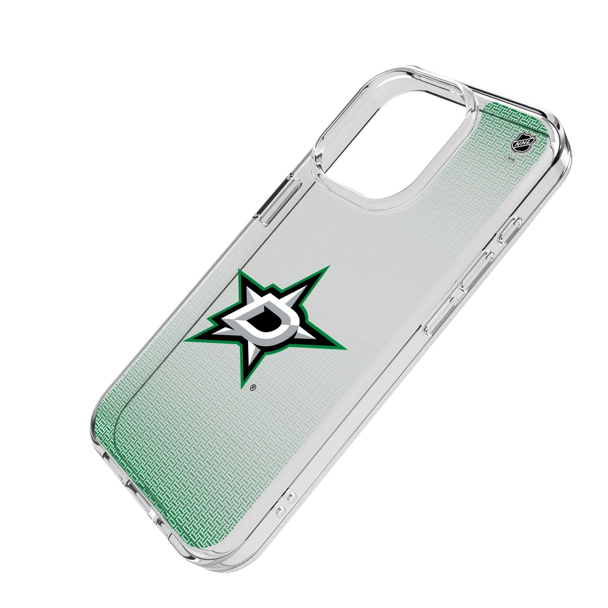 Alt View 1. Keyscaper - Dallas Stars Linen Logo iPhone Clear Case - 16e - Multicolor.