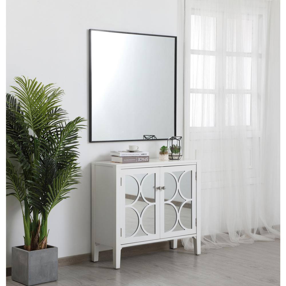 Alt View 1. Elegant Decor - Metal frame square mirror 36 inch in Black - Black.