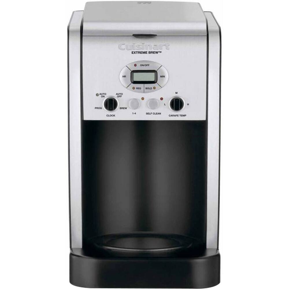 Cuisinart EXTREME BREW™

- ON/OFF
- HR
- MIN
- BOLD
- M
- L
- H
- SELF CLEAN
- CARAFE TEMP
- AUTO ON
- AUTO OFF
- PROG
- BREW
- CLOCK
- 1-4
- AUTO
- AUTO OFF
- MIN
- REO
- BOLD
- AUTO OFF
- M PROG
- SPEW
- L
- H
- CLOCK
- 14
- SELF CLEAN
- CARAFE TEMP