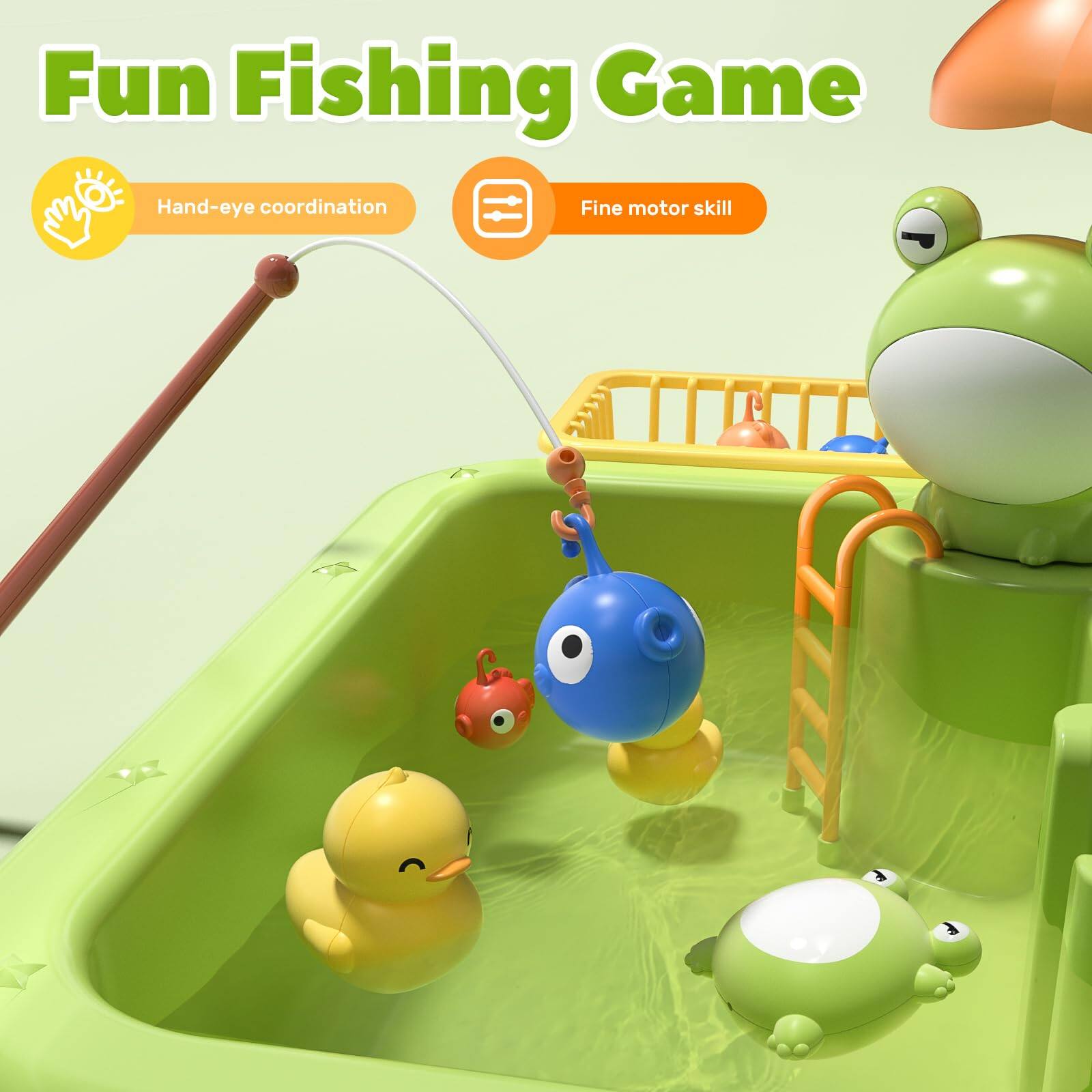 Fun Fishing Game  
Hand-eye coordination  
Fine motor skill