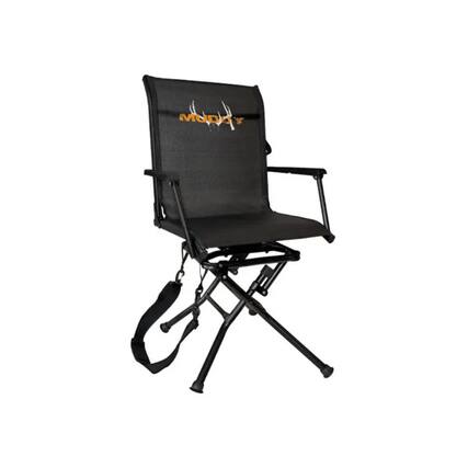 Front. Muddy - MUDDY Outdoors Swivel Ground Seat with Adjustable Legs 360 Degree Hunting Chair - Black/Black.