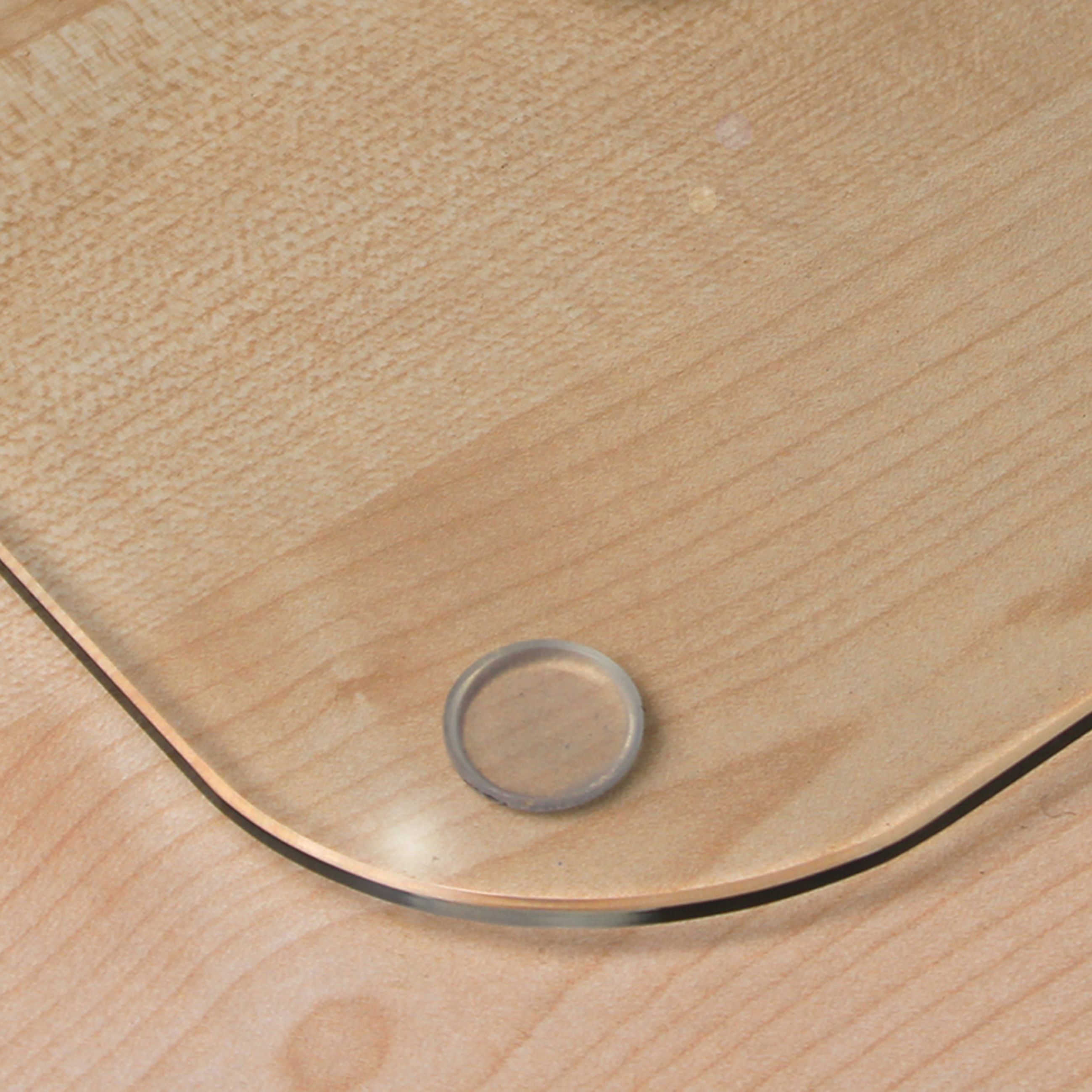 Left View: Floortex - Glaciermat Glass Desk Pad - 20'' x 36'' - Clear