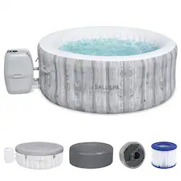 Bestway - SaluSpa AirJet Inflatable Hot Tub with EnergySense Cover, Grey - Fiji
