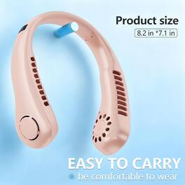 Loheer - Portable Neck Fan, 360 Cooling Bladeless Personal Fan, 5 Speeds, Rechargeable Hands Free Fan for Travel or Home
