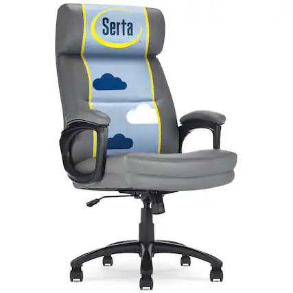 Front. Serta - Serta® Comfort Big & Tall Executive Office Chair, Gray Bonded Leather - Gray.