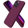 Ornarto - Compatible with iPhone 13 Pro Case 6.1", Slim Liquid Silicone 3 Layers Full Covered Cover - WineRed