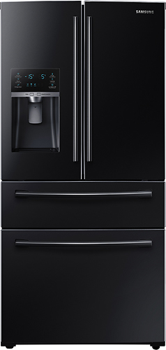  Samsung - 28.15 Cu. Ft. 4-Door French Door Refrigerator with Counter-Height FlexZone Drawer - Black