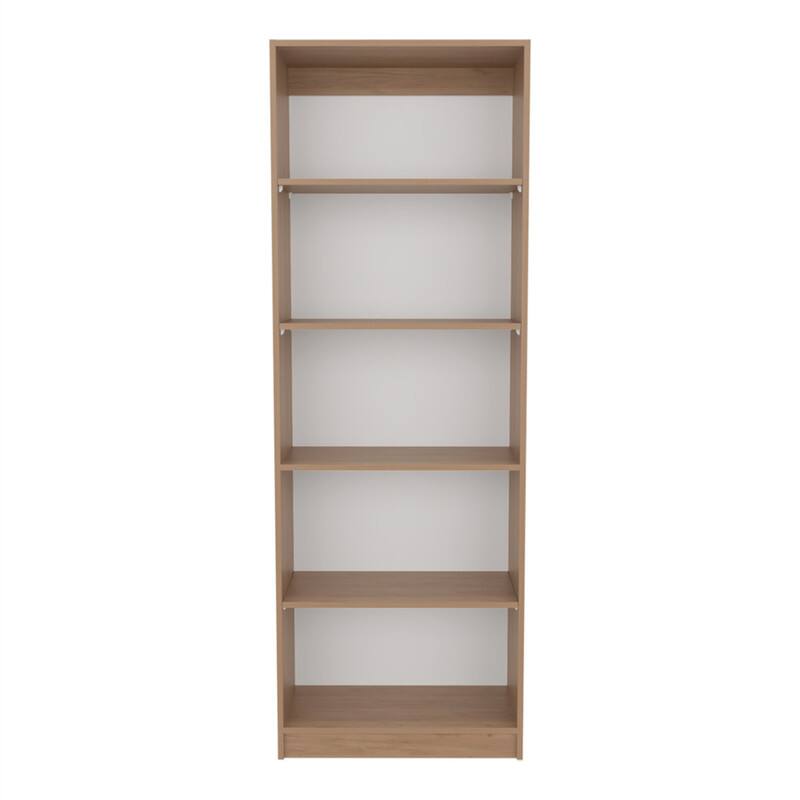 Alt View 3. HTUTWOO - 5-Tier Bookcase with Storage - Engineered Wood 71.10" Tall Bookshelf with Additional Lower Shelf,Vertical Display Shelf - Natural Wood.