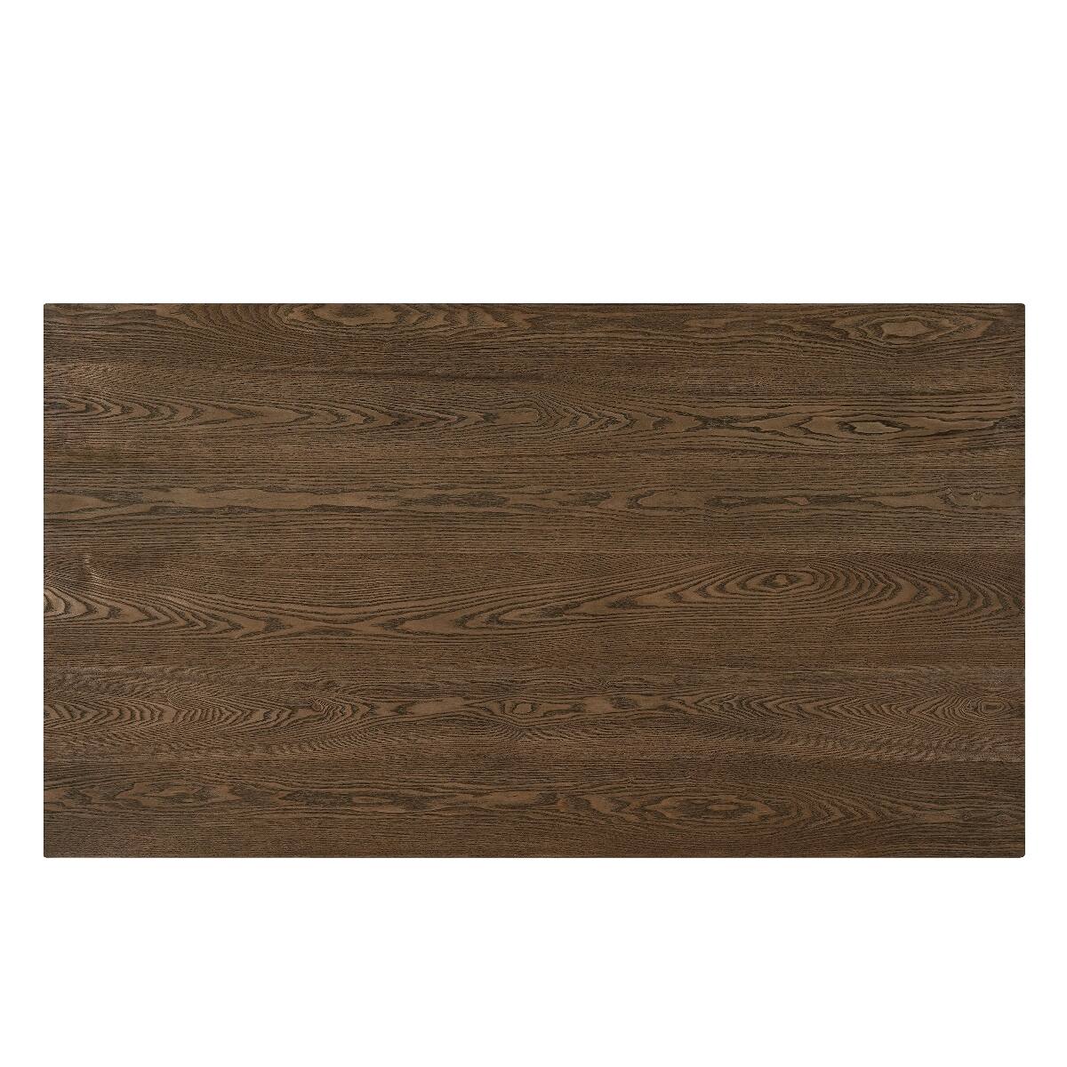 Left. Loheer - Loheer Walnut Dining Table with Double V Base, Seats Six - Walnut.