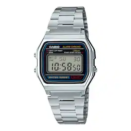 Casio - Men’s Vintage Digital Stainless Steel Watch A-158WA-1R - Silver