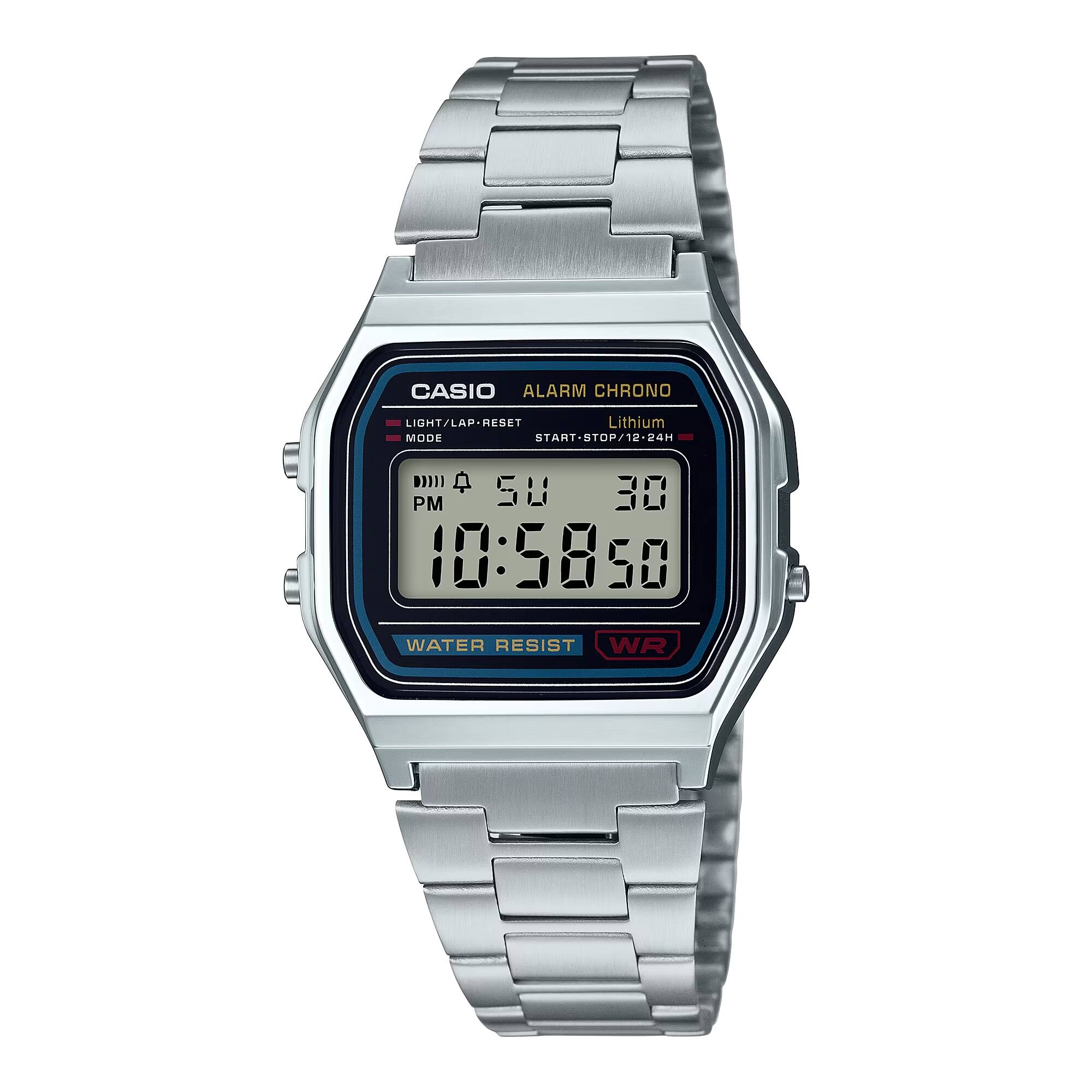 CASIO ALARM CHRONO  
LIGHT/LAP-RESET  
MODE  
START-STOP/12-24H  
Lithium  
WATER RESIST WR