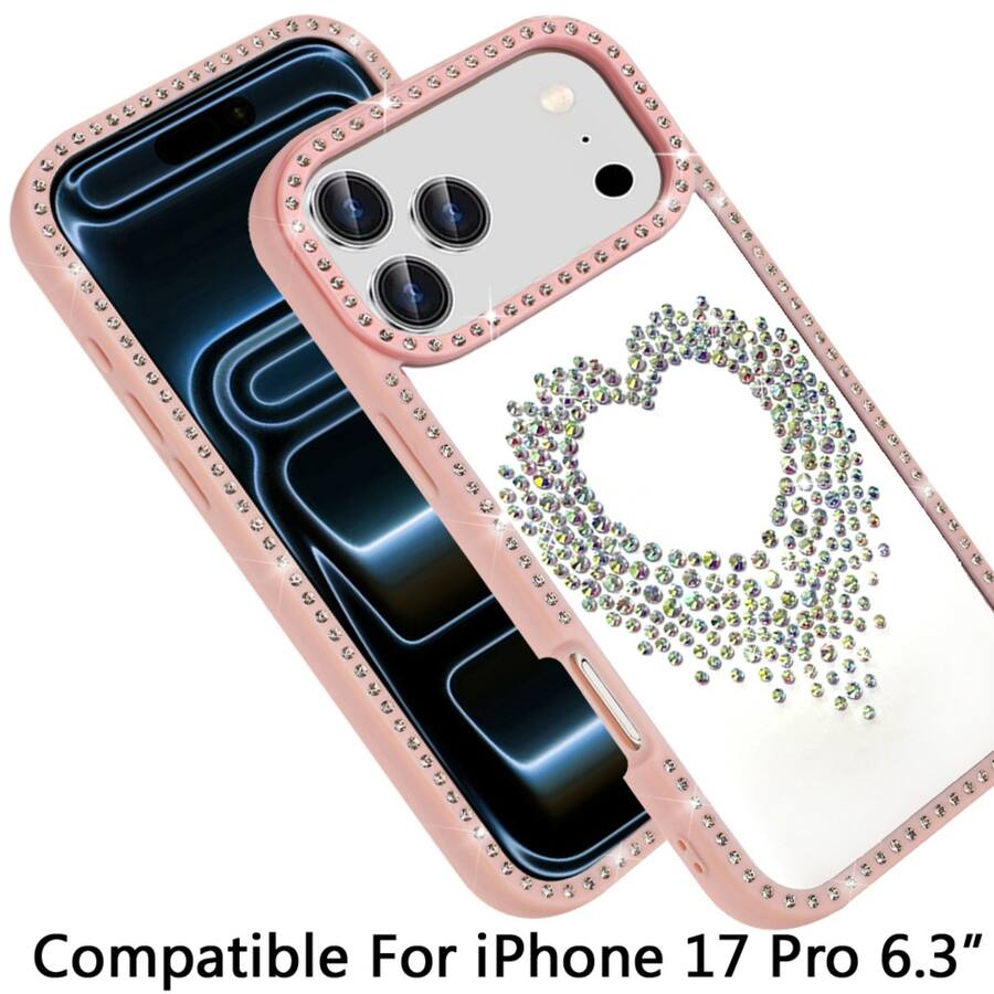 Pink Risestone Phone Case Compatible For iPhone 17 Pro 6.3