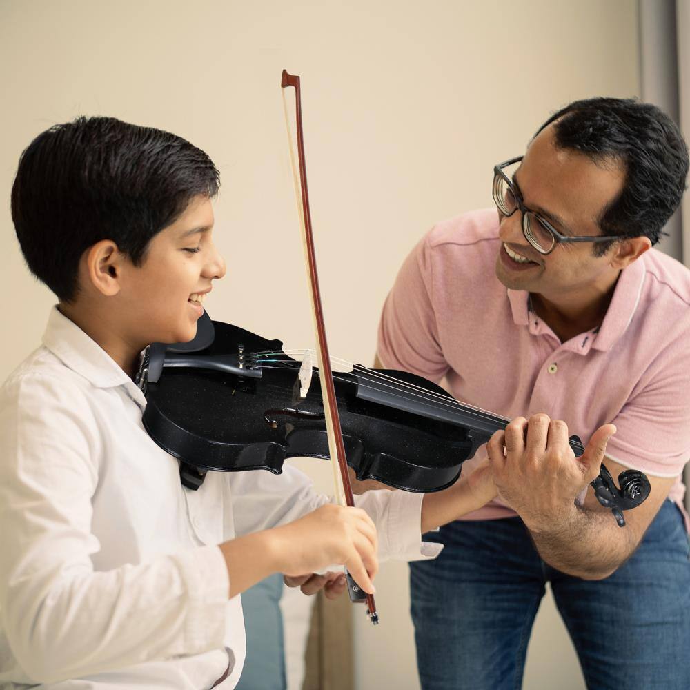 Left. Winado - 4/4 Violin Beginner Violin, Full Size Acoustic Violin with Portable Case Extra Set Violin String, Shoulder Rest, Rosin.