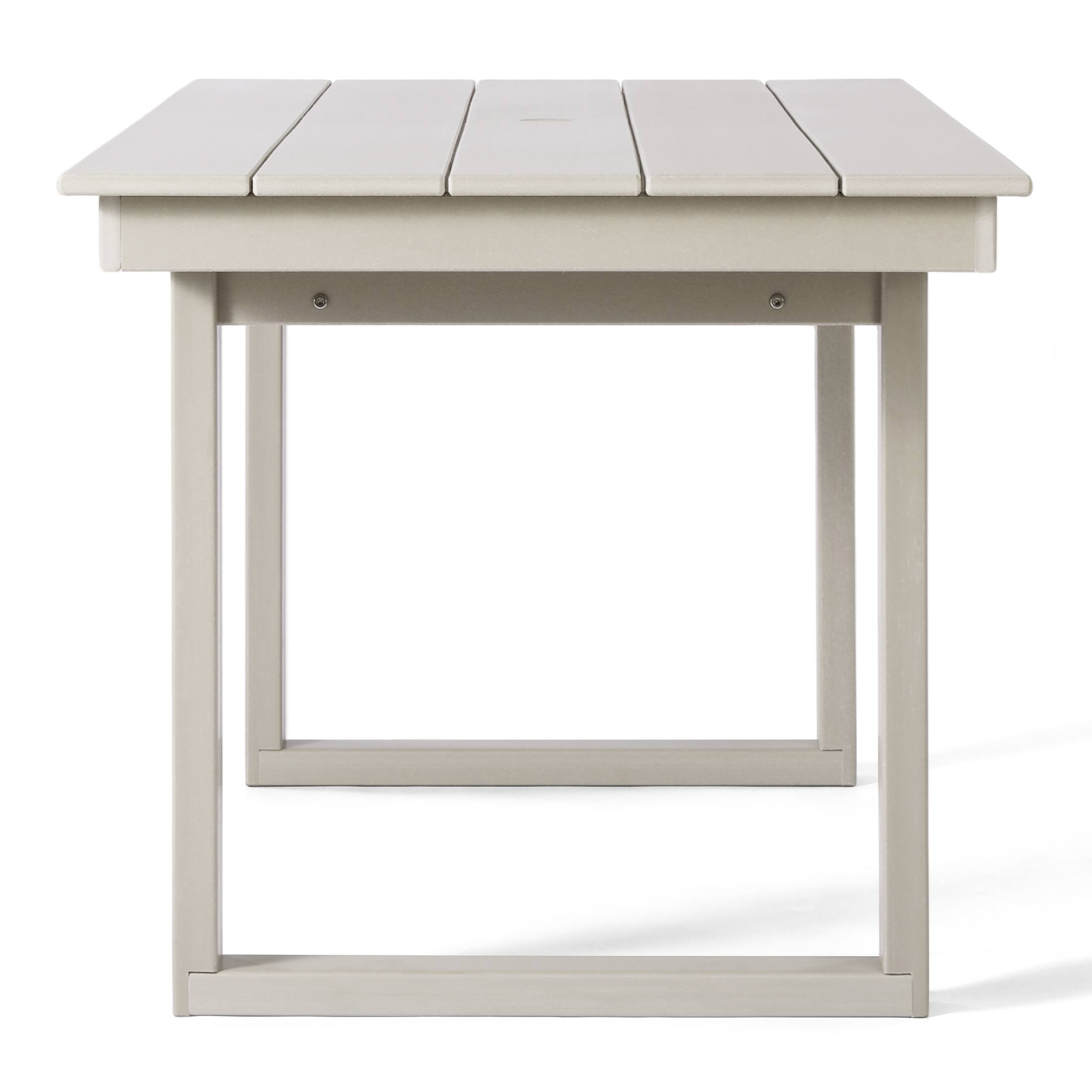 Back. WestinTrends - WestinTrends Paloma 68" Outdoor HDPE Modern Rectangular Patio Dining Table With Umbrella Hole - Sand.