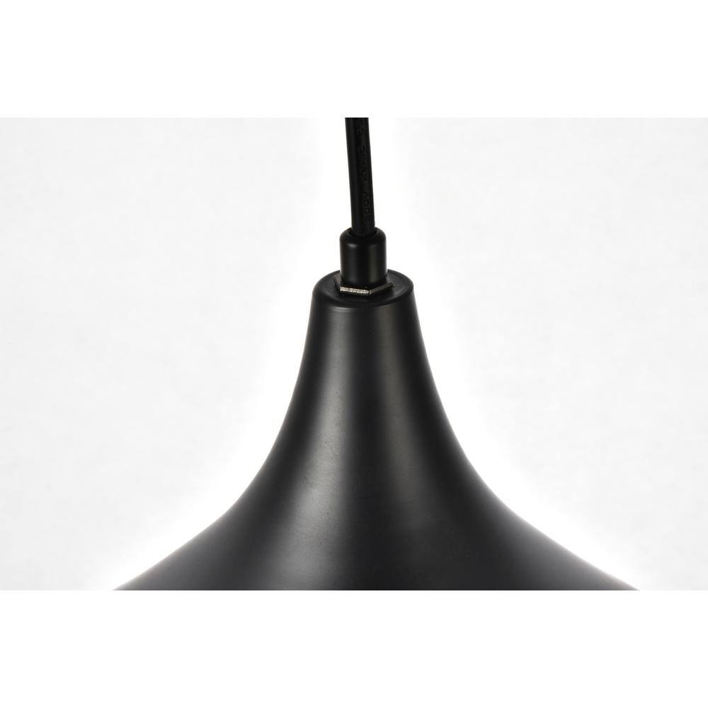 Left. Living District - Circa Collection Pendant D12.5in H10in Lt:1 Black Finish - Black.
