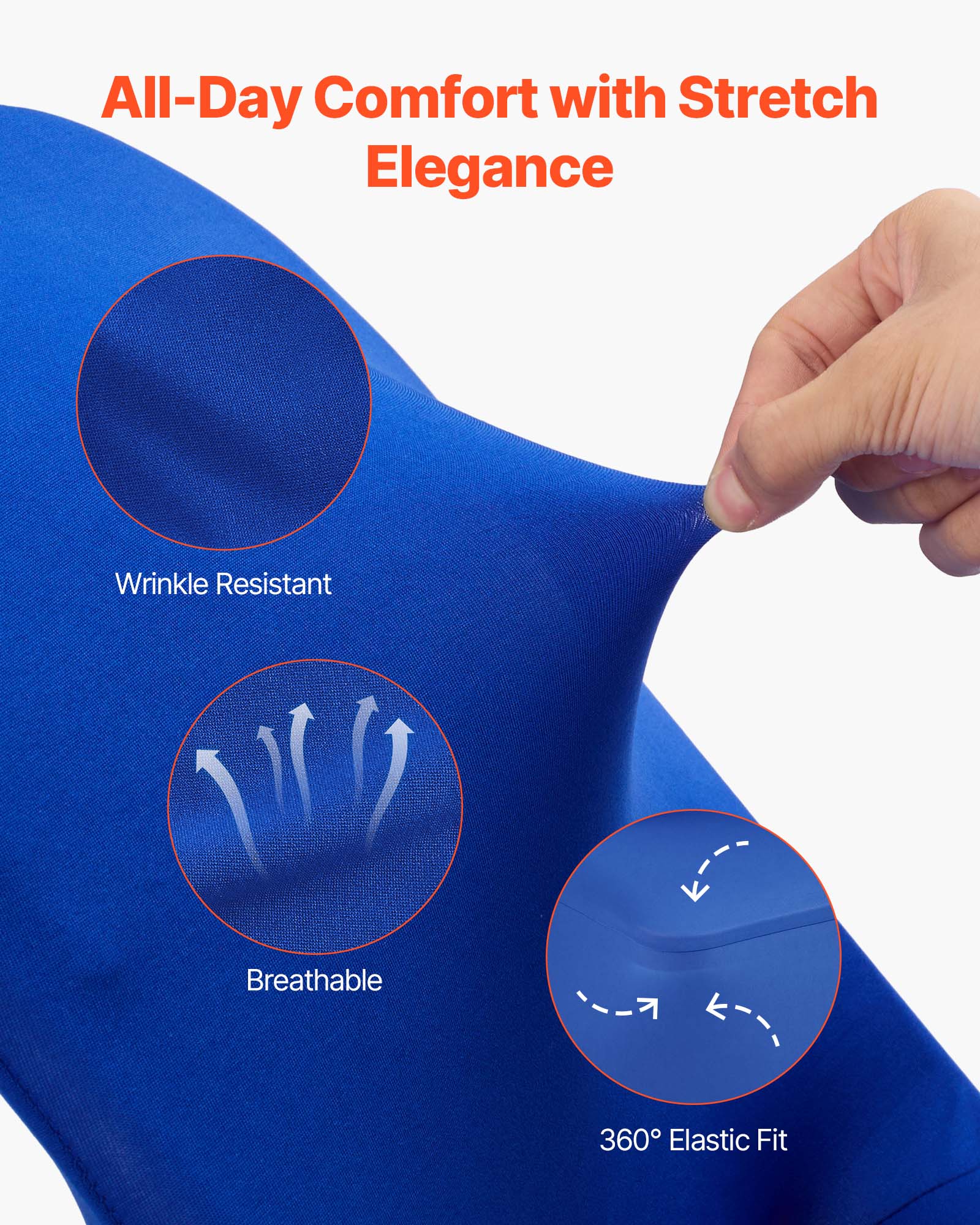 All-Day Comfort with Stretch Elegance

- Wrinkle Resistant
- Breathable
- 360° Elastic Fit