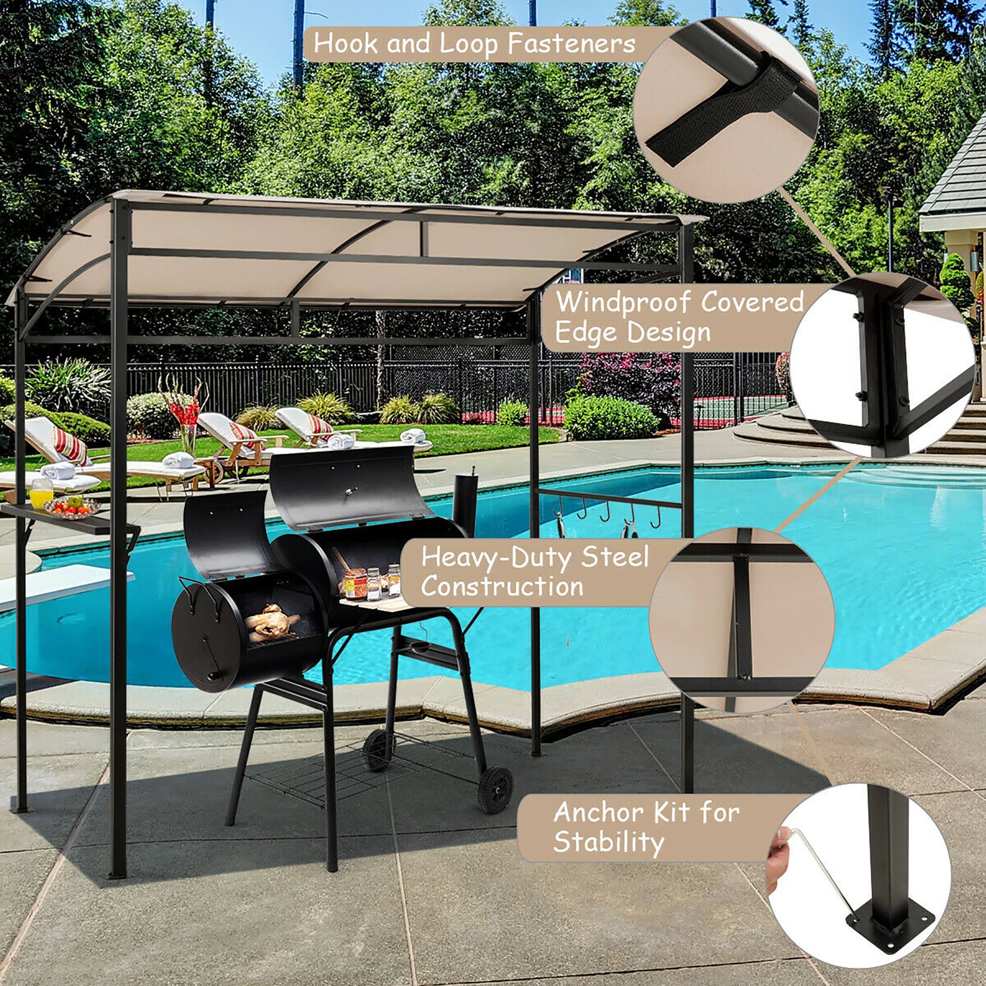 - Hook and Loop Fasteners
- Windproof Covered Edge Design
- Heavy-Duty Steel Construction
- Anchor Kit for Stability