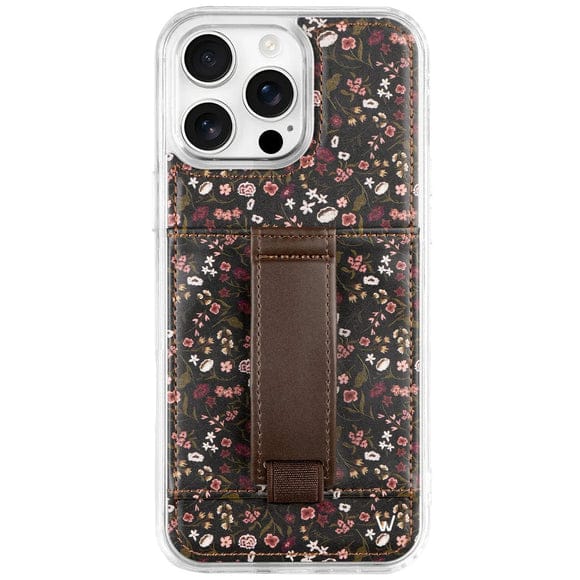 Walli Cases - Phone Case with Wallet and Finger Strap for iPhone 16 Pro Max - Twilight Blossom