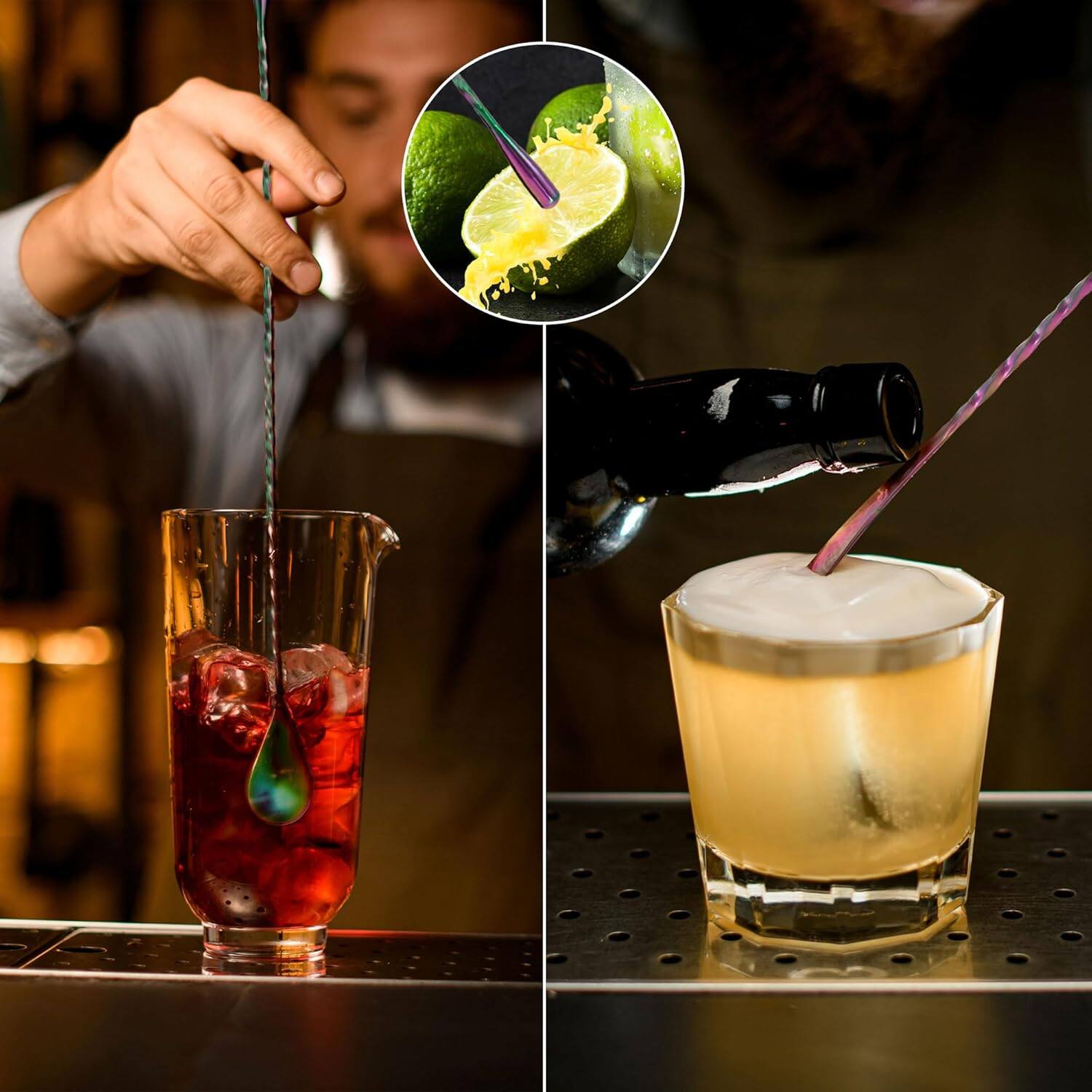 Alt View 1. Zulay Kitchen - Zulay Kitchen Premium 12 Inch Stainless Steel Cocktail Spoon - Long Attractive Spiral Design for Layering Drinks - Multicolor.