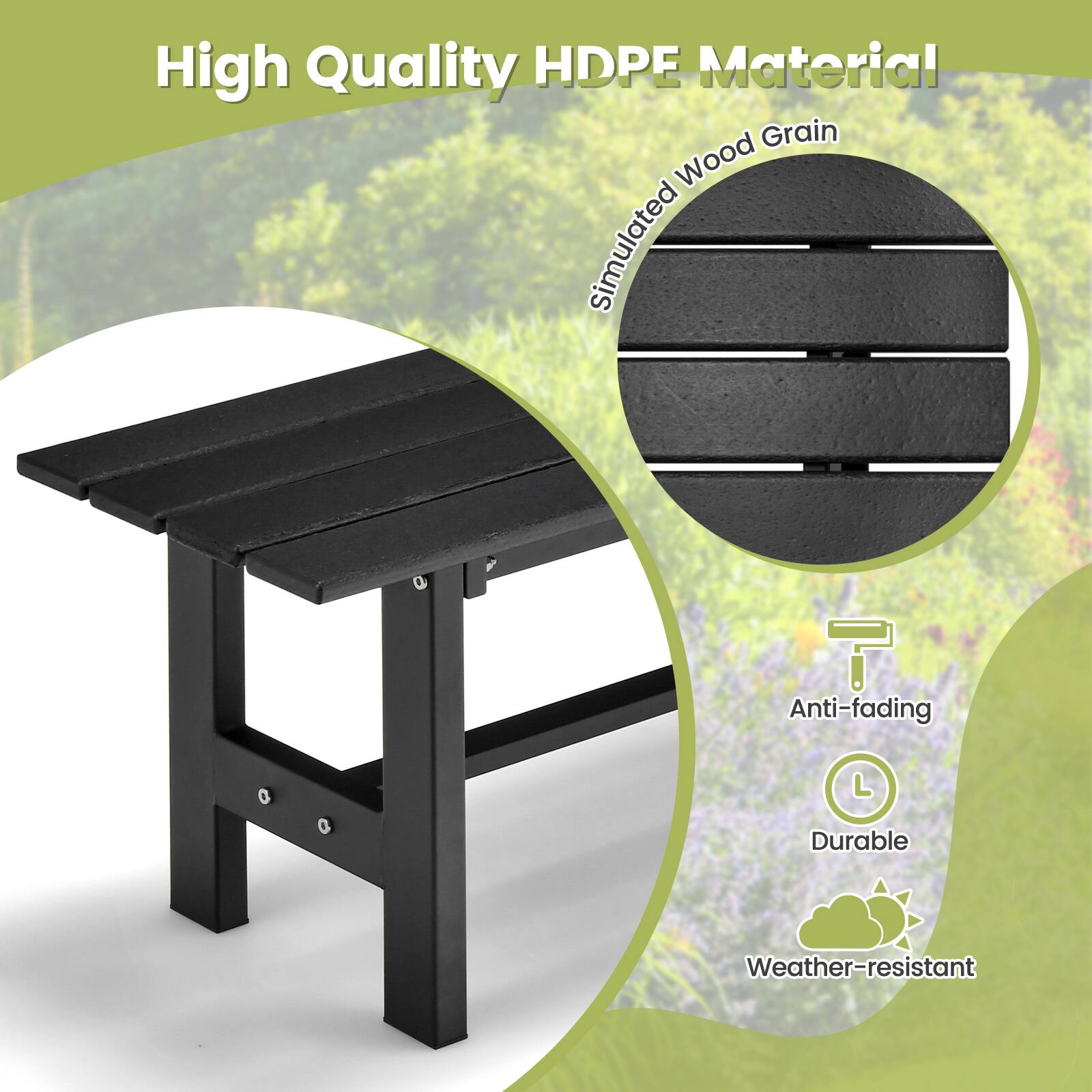 High Quality HDPE Material, Simulated Wood Grain, Anti-fading, Durable, Weather-resistant