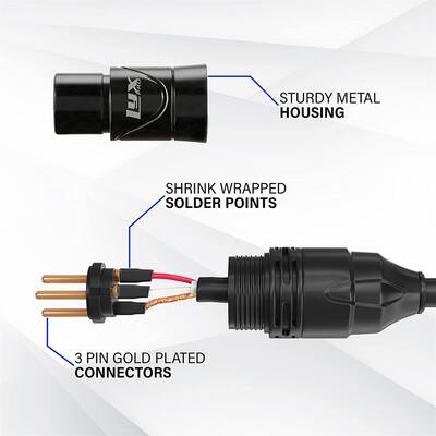 3-Pin Male To Male XLR Microphone Cable – Shielded Audio Snake Cord For Mic Or Mixer