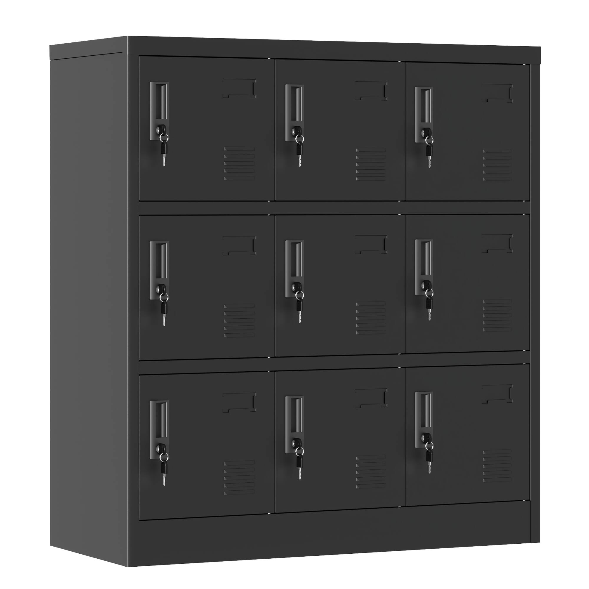 Front. Dexmalle - Dexmalle-9-Door Office File Metal Storage Locker-Black.