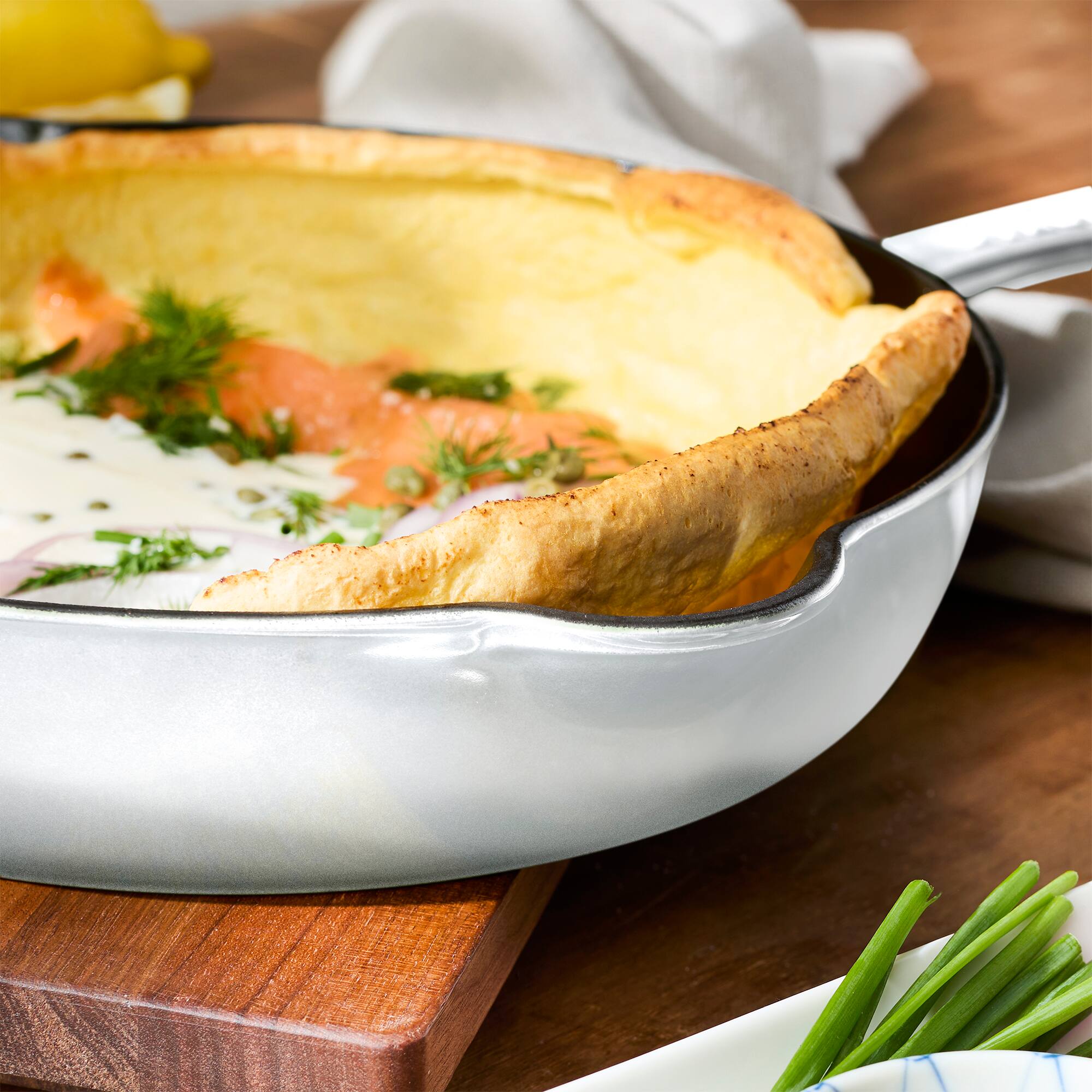 Alt View 2. Staub - Staub Cast Iron 11-inch Traditional Skillet - White - White.