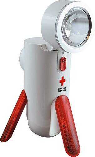 Front Standard. Eton - American Red Cross Road Torque Self-Powered Flashlight and Emergency Beacon - White/Red.