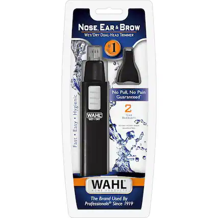 Nose, Ear & Brow Wet/Dry Dual-Head Trimmer
#1
CLA Grandy
Hygienic, Easy, Fast
Wahl Wet/Dry
No Pull, No Pain Guaranteed
2 Year Warranty
30-Day Money Back Guarantee
Wahl Home Products
The Brand Used By Professionals Since 1919