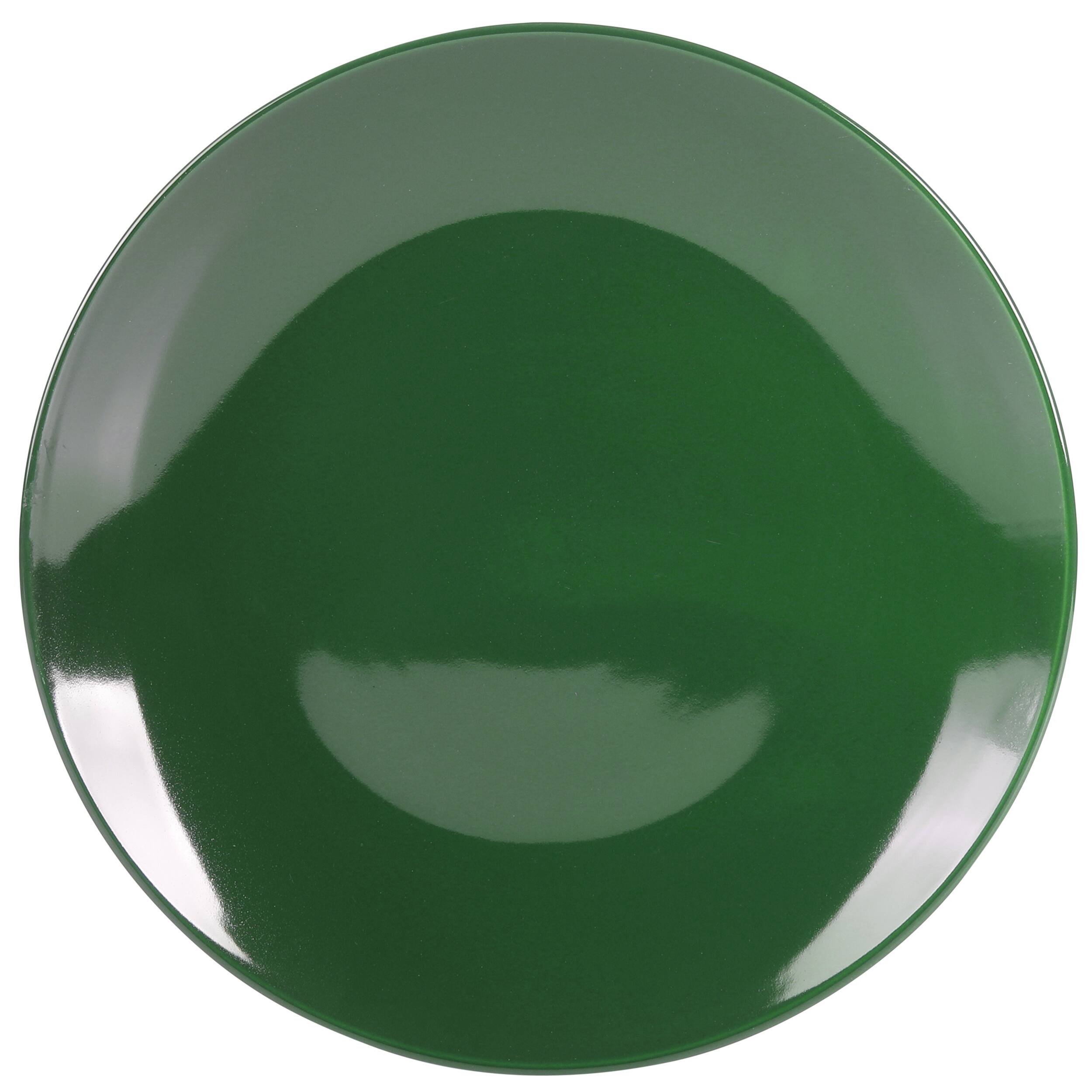 Alt View 3. Gibson - Simply Essential Coupe 12 Piece Round Stoneware Dinnerware Set in Hunter Green - Green.