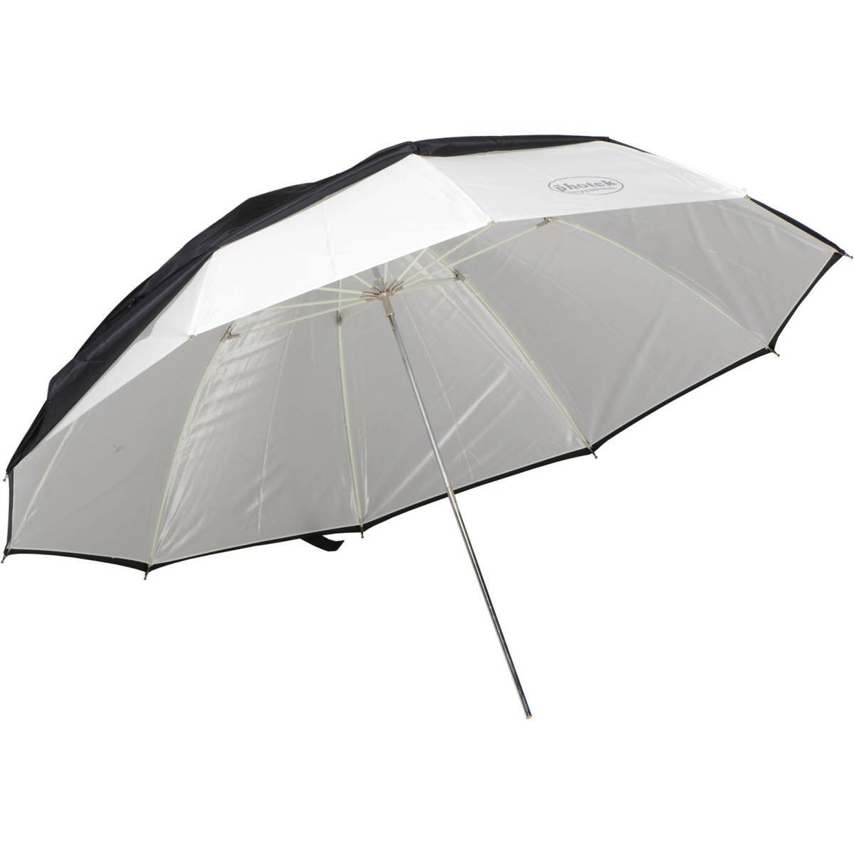 Alt View 1. Photek - Photek Goodlighter 60" Umbrella with Fiberglass Frame and 7mm Permanent Shaft, Silver.