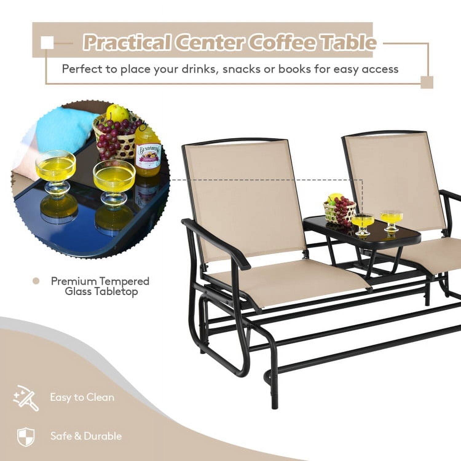 Practical Center Coffee Table  
Perfect to place your drinks, snacks or books for easy access  

Premium Tempered Glass Tabletop  
Easy to Clean  
Safe & Durable