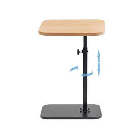 Fabibe - Pedestal C-shaped Adjustable Small End Tables For Spaces Side Table Desktop Can Turn 360° And The Height Of - Wood and Black-height-adjustable Table-1pcs