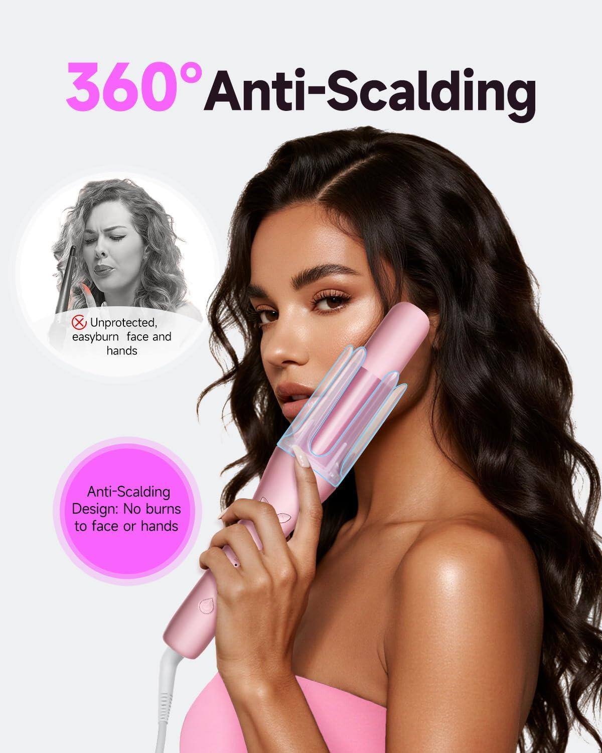 360° Anti-Scalding

Unprotected, easyburn face and hands

Anti-Scalding Design: No burns to face or hands