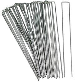 Sunnydaze - 12 in Galvanized Steel Garden/Landscape Staples - Set of 25 - Silver