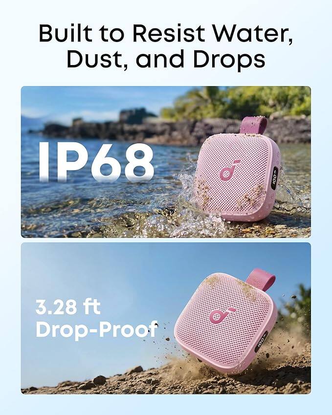 Anker Soundcore Boom Go 3i (ピンク) Soundcore by Anker Boom Go 3i IP68 Waterproof 15W Bluetooth 6.0