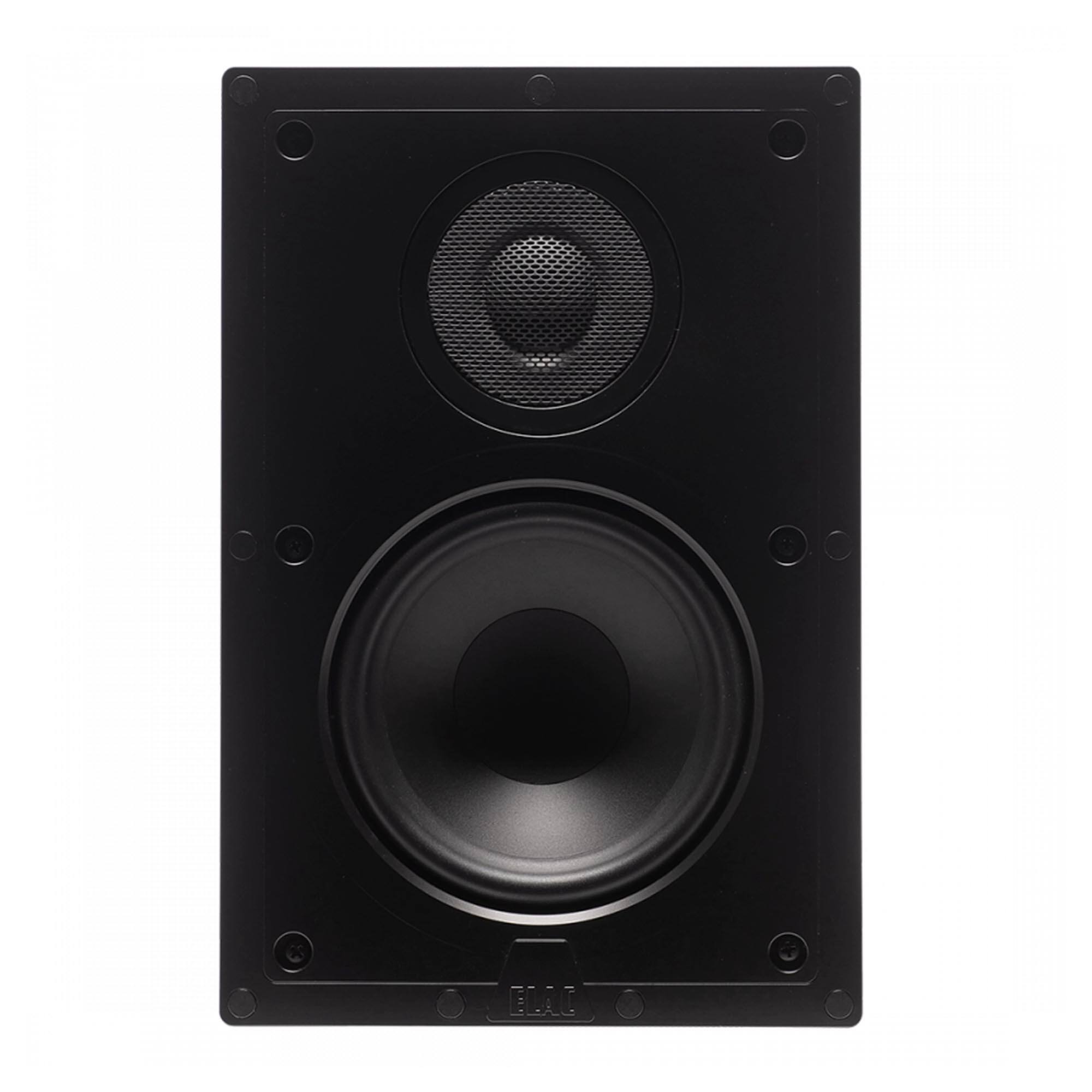 Front. ELAC - Elac IW-V61-W - Vertex 1 6.5" In-Wall Speaker - Includes White Grille, Sold Individually - Black/Gray.