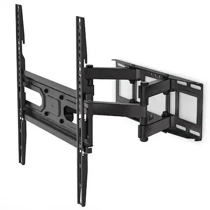 Front. Dazzed Corner - Full Motion TV Wall Mount 32–70", Dual Arm, Swivel Tilt, 88 lbs - Black.
