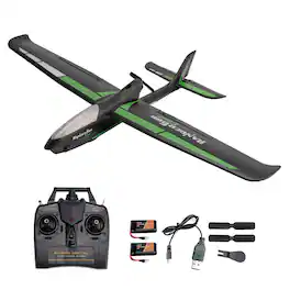 Topteng - 4CH Remote Control Glider with 6-Axis Gyro - 3 Flight Modes & Aerobatics Easy to Fly, 2.4GHz, RTF for Beginners & Adults - Black
