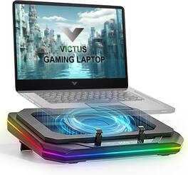 HongFei - Cooling Pad for HP Victus 15.6 16.1 17.3 inch Gaming Laptop, Ultra Powerful Booster Turbo Fan, 6 RGB Light Mode - Black